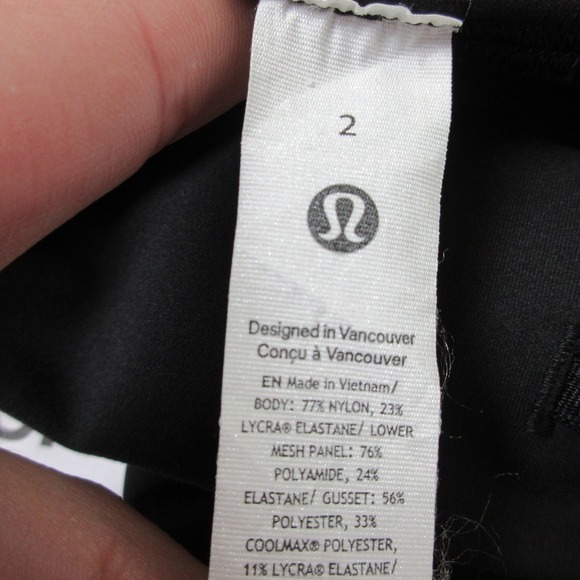 Lululemon Wunder Train Mesh High Rise Tight 25" Women 2 Black Workout Yoga 136 - Picture 2 of 9